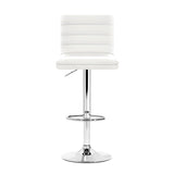 Artiss 4x Bar Stools Padded Leather Gas Lift White - Side View