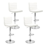 Artiss 4x Bar Stools Padded Leather Gas Lift White
