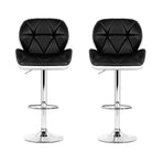 Artiss gas lift bar stools set of 2, two tone black and white PU leather, semi-circular footrest