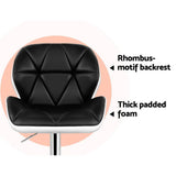 Artiss 2x Bar Stools Gas Lift Padded Leather Black & White - Rear View