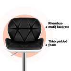 Artiss gas lift swivel bar stools, black and white PU leather, set of 4, gas lift lever