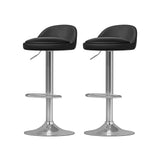 Artiss 4x Bar Stools PU Leather Gas Lift Black - Side View