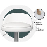 Artiss 2x Bar Stools PU Leather Gas Lift White - Side View