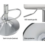 Artiss 2x Bar Stools PU Leather Gas Lift White - Rear View