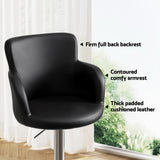 Artiss 2x Leather Bar Stools Swivel Adjustable Gas Lift PU Counter Chairs Black - 45-Degree Angle
