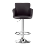 Artiss 1x Leather Bar Stools Swivel Adjustable Gas Lift PU Counter Chairs Brown - Front View