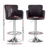 Artiss 4x Bar Stools Swivel Kitchen Chairs Gas Lift Adjustable PU Leather Brown - Front View