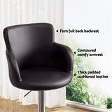 Artiss 4x Bar Stools Swivel Kitchen Chairs Gas Lift Adjustable PU Leather Brown - 45-Degree Angle