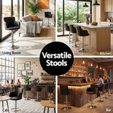 Artiss 4x Bar Stools Swivel Kitchen Chairs Gas Lift Adjustable PU Leather Brown - Extra Image