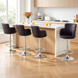 Artiss 4x Bar Stools Swivel Kitchen Chairs Gas Lift Adjustable PU Leather Brown - Extra Image