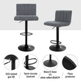 Artiss 4x Bar Stools Vintage Leather Gas Lift Grey - Top-Down View