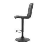 Artiss 2x Bar Stools Gas Lift Vintage Leather Grey - Top-Down View