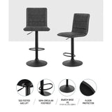 Artiss 2x Bar Stools Gas Lift Vintage Leather Grey - 45-Degree Angle