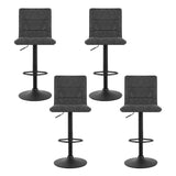 Artiss 4x Bar Stools Gas Lift Vintage Leather Grey - Side View