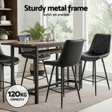 Artiss 4x Bar Stools Kitchen Dining Chair Counter Stool Diamond PU Leather Black - Top-Down View