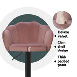Artiss 4x Bar Stools Gas Lift Velvet Pink - 45-Degree Angle