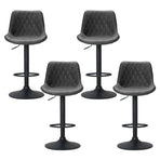 Artiss 4x Bar Stools Gas Lift Vintage Leather Black, image 3