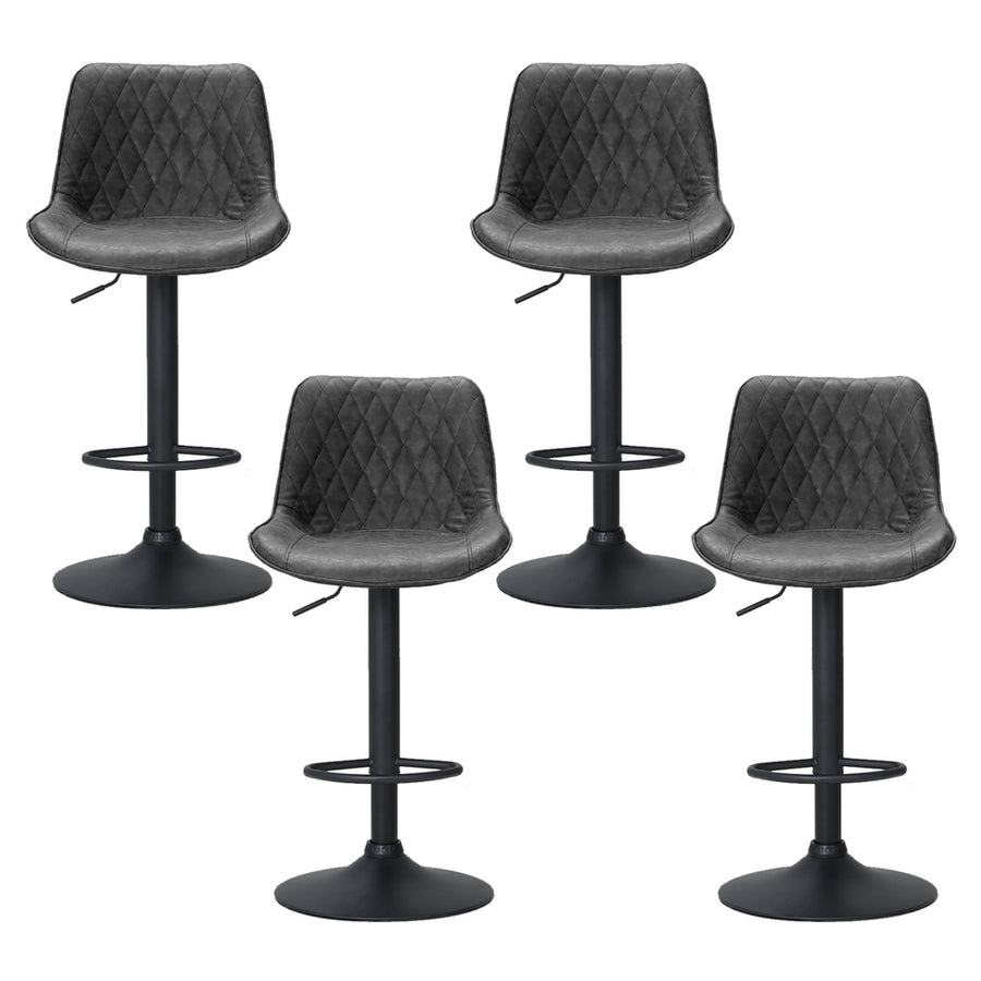 Artiss 4x Bar Stools Gas Lift Vintage Leather Black, image 3