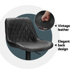 Artiss 4x Bar Stools Gas Lift Vintage Leather Black, image 5