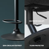 Artiss 4x Bar Stools Gas Lift Vintage Leather Black - Rear View