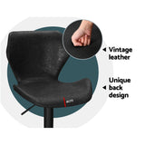 Artiss Bar Stools Kitchen Counter Stools Swivel Gas Lift Vintage Chairs Black x2 - Rear View