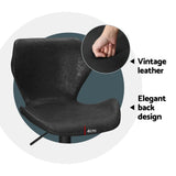 Artiss 4x Bar Stools Vintage Leather Gas Lift Black - 45-Degree Angle