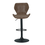 Artiss Bar Stools Kitchen Counter Stools Swivel Gas Lift Vintage Chairs Brown x2 - Side View