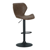 Artiss Bar Stools Kitchen Counter Stools Swivel Gas Lift Vintage Chairs Brown x2 - Top-Down View
