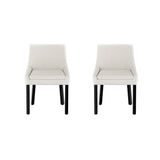 Artiss Dining Chairs Set of 2 Corduroy Wooden Beige - Side View