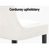 Artiss Dining Chairs Set of 2 Corduroy Wooden Beige - Top-Down View