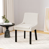 Artiss Dining Chairs Set of 2 Corduroy Wooden Beige - Close-Up Angle