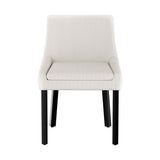 Artiss Dining Chairs Set of 4 Corduroy Wooden Beige - Side View