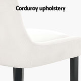 Artiss Dining Chairs Set of 4 Corduroy Wooden Beige
