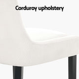 Artiss Dining Chairs Set of 4 Corduroy Wooden Beige - Top-Down View