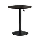 Artiss Bar Table Gas Lift Round Black - Front View
