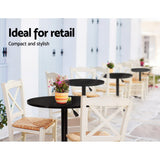 Artiss Bar Table Gas Lift Round Black - Extra Image