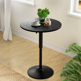 Artiss Bar Table Gas Lift Round Black - Extra Image