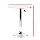Artiss Bar Table Gas Lift Round White - Top-Down View