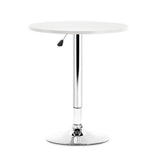 Artiss Bar Table Gas Lift Round White - Low Angle