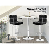 Artiss Bar Table Gas Lift Round White - Extra Image