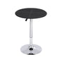 Artiss Bar Table Round Swivel Height Adjustable 62cm Modern PVC Leather Black