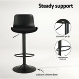 Artiss 2x Bar Stools Padded Seat Gas Lift Black - 45-Degree Angle