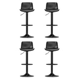Artiss 4x Bar Stools Padded Seat Gas Lift Black - Side View