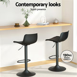 Artiss 4x Bar Stools Padded Seat Gas Lift Black - Top-Down View