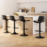 Artiss 4x Bar Stools Padded Seat Gas Lift Black - Close-Up Angle