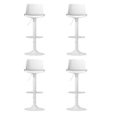 4x Artiss Bar Stools Kitchen Swivel Gas Lift Stool Leather Dining Chairs White - Side View