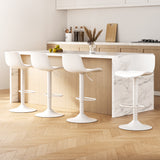 4x Artiss Bar Stools Kitchen Swivel Gas Lift Stool Leather Dining Chairs White - Close-Up Angle