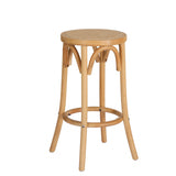 Artiss Bar Stool Rattan Seat Wooden - Close-Up Angle
