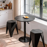 Artiss Bar Stools and Table Set 3PCS Dining Desk Kitchen Chairs Cafe Pub Black - Low Angle