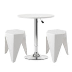 Artiss Bar Stools and Table Set 3PCS Dining Desk Kitchen Chairs Cafe Pub White